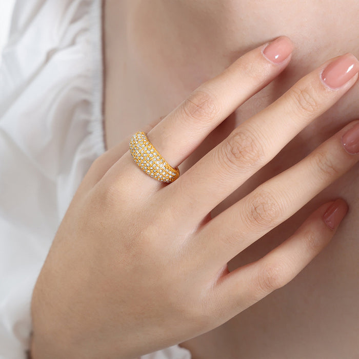 Wholesale Starry Sky Full-Diamond Titanium Rings