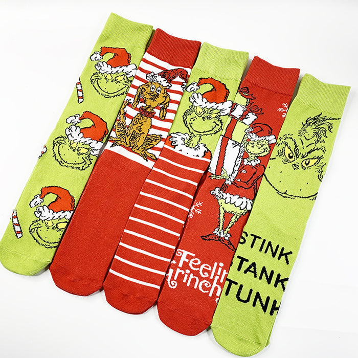 Wholesale Polyester Cartoon Christmas Knitted Stockings JDC-SK-Shengh001