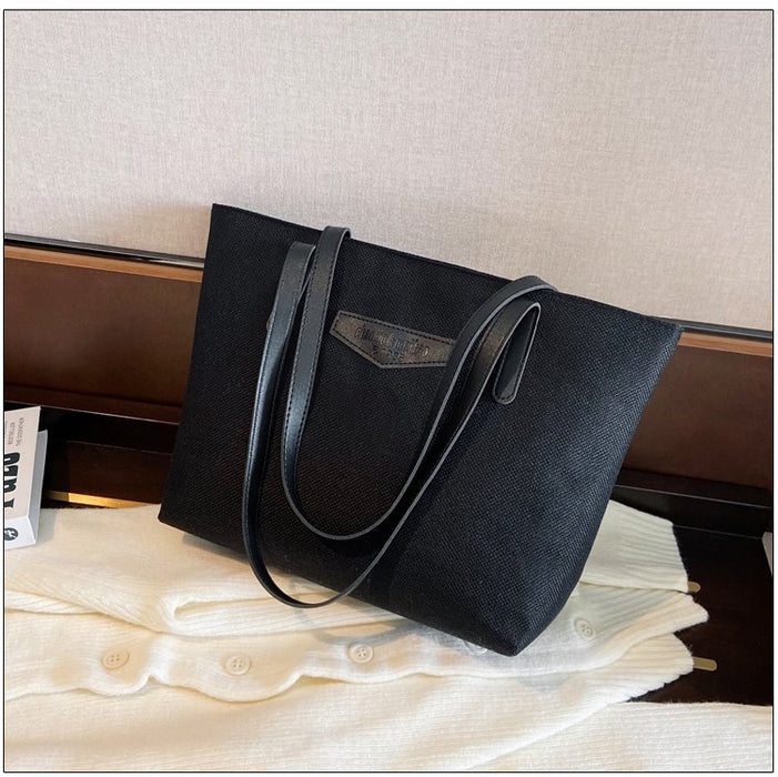 Wholesale Texture Fashionable Commuting Shoulder Bag Women's Bag Cotton Linen Large Capacity Casual Hand-held Tote Bag JDC-HB-YT001