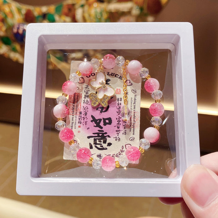 Wholesale Purple Floral Butterfly Bowknot Bracelet for Little Girls MOQ≥3