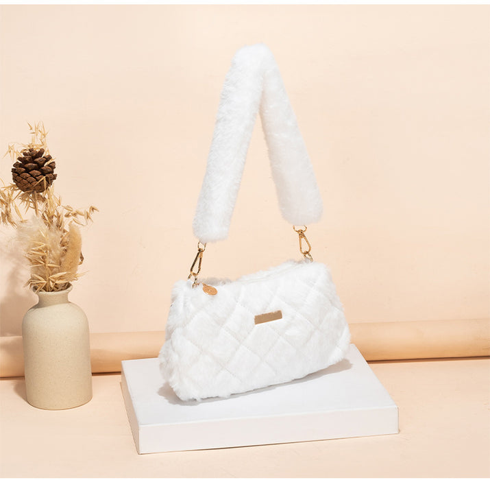 Wholesale Autumn and Winter Plush Bags New Versatile Shoulder Bags Niche Design High-end Armpit Bags JDC-SD-JF004