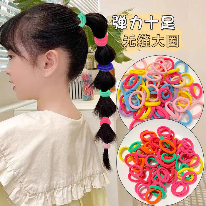 Wholesale 3cm Kidsren's Hair Scrunchies Colorfulful Seamless Hair Rope Hair Rubber Band