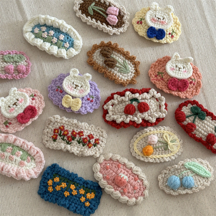 Wholesale Crochet Handmade Embroidered Cute Hair Clips
