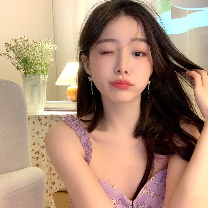 Wholesale Butterfly tassel earrings cold wind ear studs ear hook ear clip earless earrings