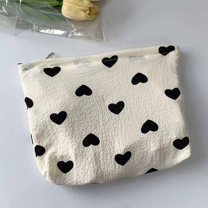 Wholesale Artistic texture love canvas shoulder vest bag, large capacity handbag, makeup bag