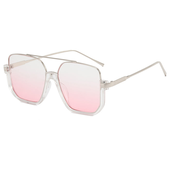 Wholesale Sunglasses for women in summer, bare faced, double beam large frame, anti blue light retro glasses, high-end street photography sunglasses