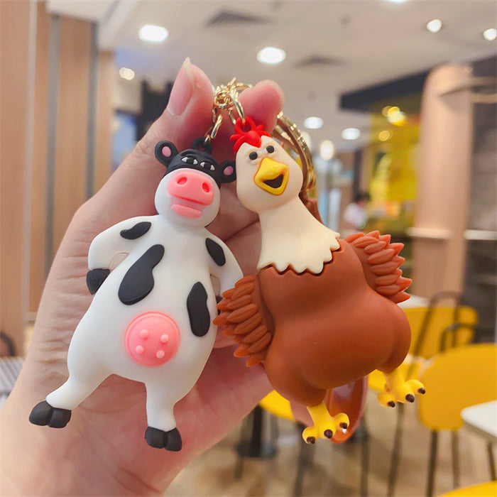 Wholesale Cartoon Crazy Farm Keychain