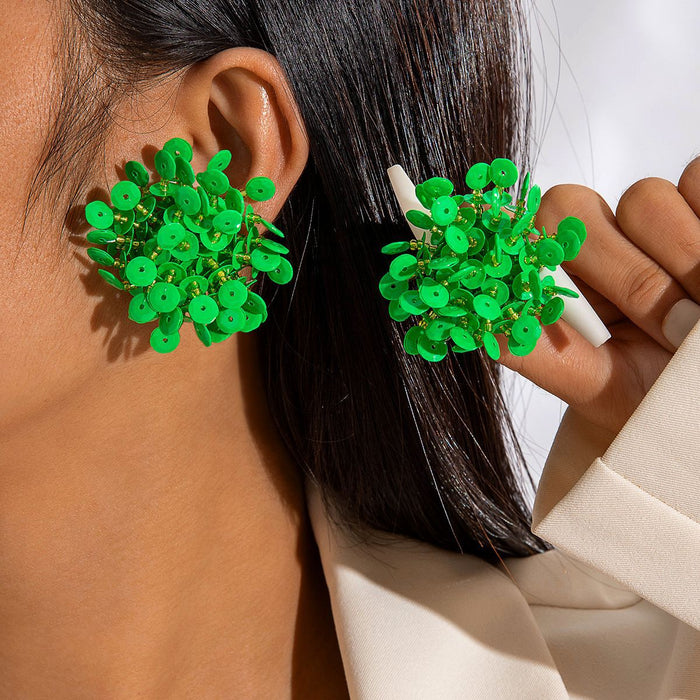 Wholesale Weaving flower earrings for vacation style earrings