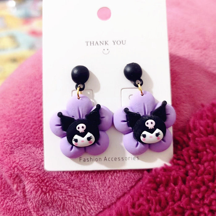 Wholesale Cartoon Resin Petal Earrings JDC-ES-Xingj038