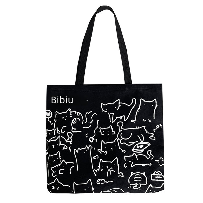 Wholesale Hand drawn shoulder bag, backpack, artistic retro style, large capacity canvas bag