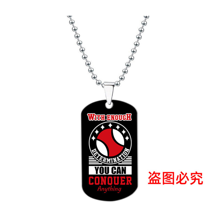 Wholesale Color Printing Sports Stainless Steel Necklace JDC-NE-Gangg001