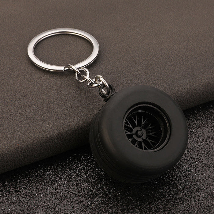 Wholesale  PVC soft rubber car tire keychain pendant silicone key chain