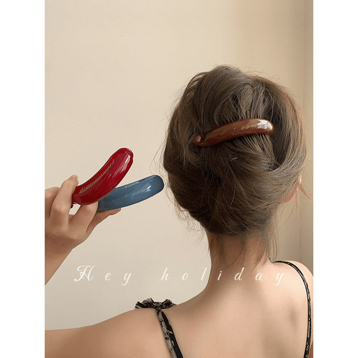 Wholesale Minimalist temperament, twisted hair clip, hair clip at the back of the head, ponytail buckle, high-end one line grab clip hair accessory