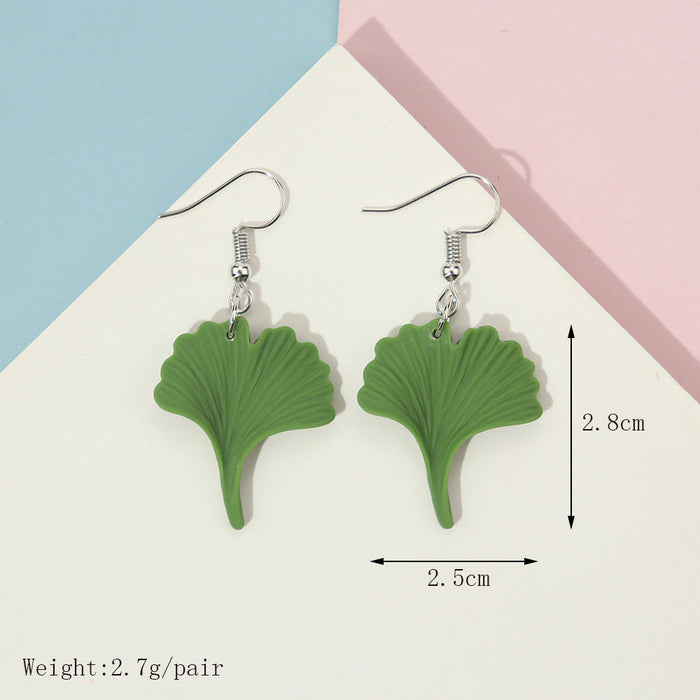 Wholesale Earrings Resin Four Leaf Clover Ginkgo Leaf Maple Leaf Banana Leaf JDC-ES-niqing011