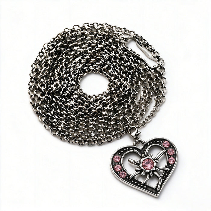 Wholesale Plated Alloy Long Necklace With Red Heart And Edelweiss Pattern Bavarian Festival Jewelry Accessory For Boutique Resale
