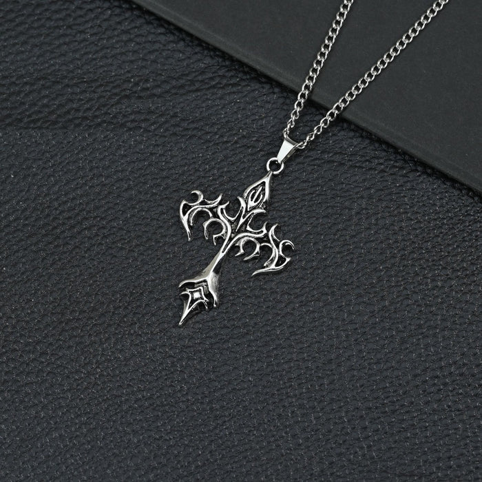 Wholesale Necklace Accessories Street Cross Personalized Alloy Pendant Sweater Chain