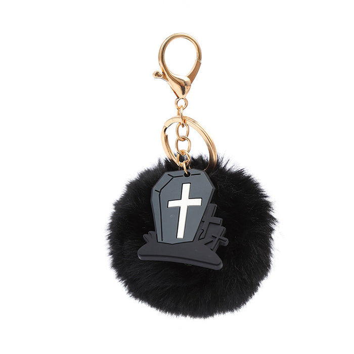 Wholesale Halloween Cute Plush Keychain Pendant Pom Pom Student Backpack Decorative Accessory MOQ≥5