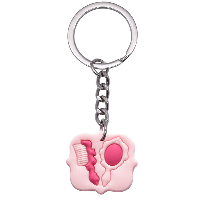 Wholesale 10pcs New Pink Princess Girl Silicone Keychains JDC-KC-XinChuang003