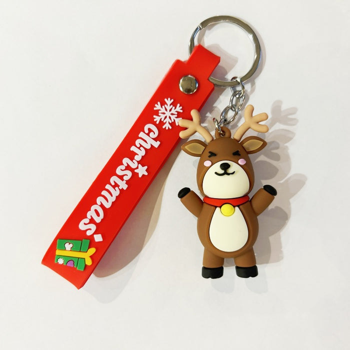 Wholesale PVC Christmas Snowman Cartoon Doll Keychain JDC-KC-WuYi083