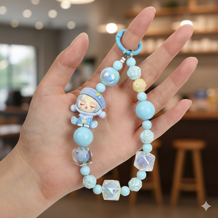 Wholesale Cartoon Beaded Mobile Phone Chain Keychain