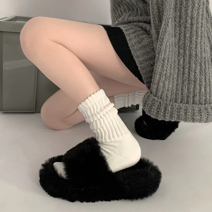 Wholesale Solid color thick thread personalized pile socks, mid tube socks, sports towels, bottom stockings