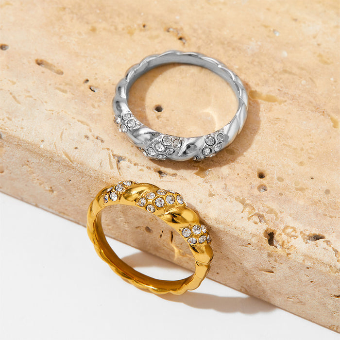 Wholesale Stainless Steel Twisted-Pattern Ring