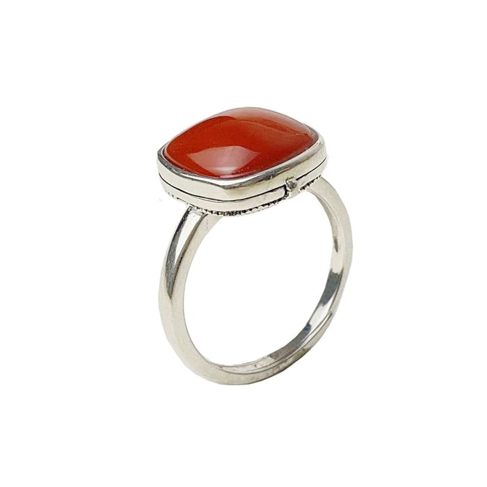 Wholesale Hollow out sachet ring, retro and niche, worn with an open mouth ring on the go