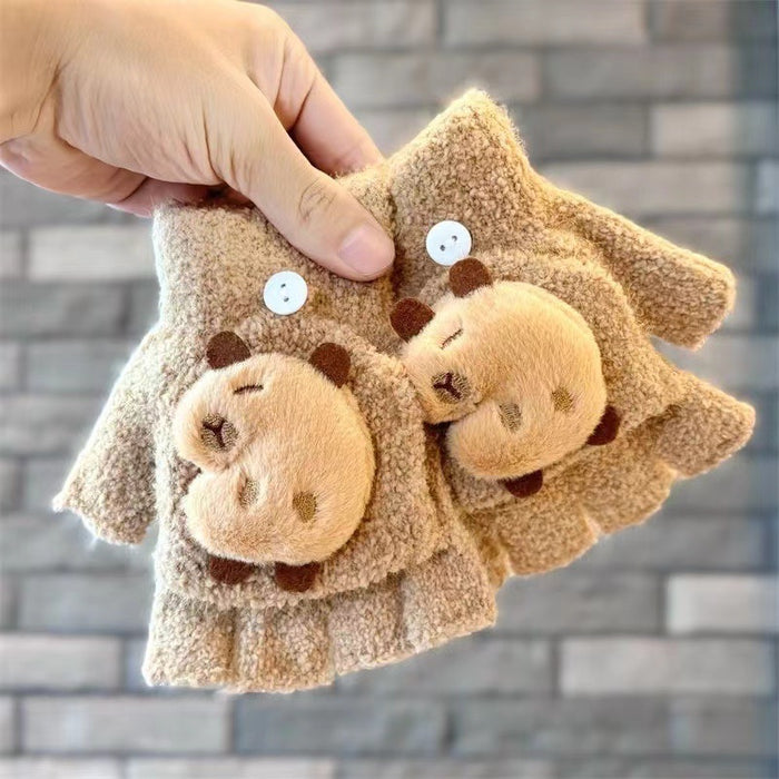 Wholesale Children' s  Winter Cartoon Warm Cute Plush Gloves