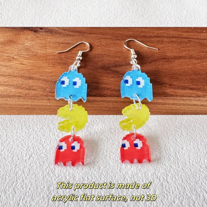 Wholesale Cute Colorful Little Monster Acrylic Earrings