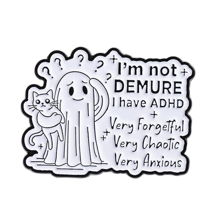 Wholesale Cartoon inspirational English quote brooch