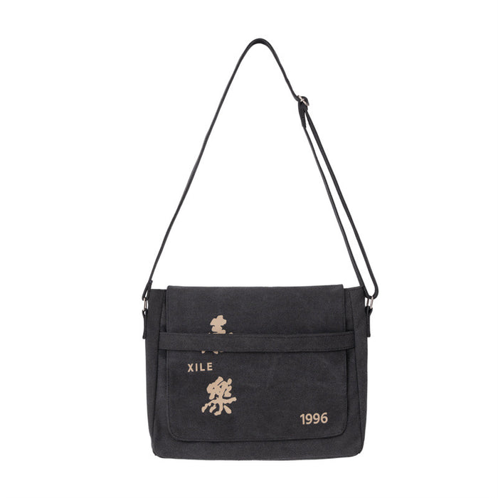 Wholesale Crossbody bag, new high-end backpack, large capacity canvas mailman bag, couple's casual shoulder bag, women's shoulder bag