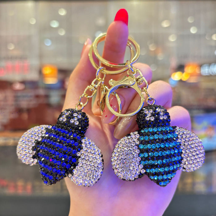 Wholesale 3D Rhinestone Bee Keychain For Women Party Bag Charm Decorative Accessory