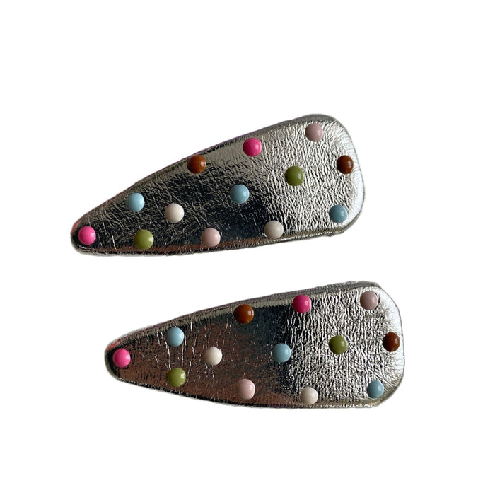 Wholesale Colorful drip oil polka dot hair clip, cute bangs clip, side clip hair accessory