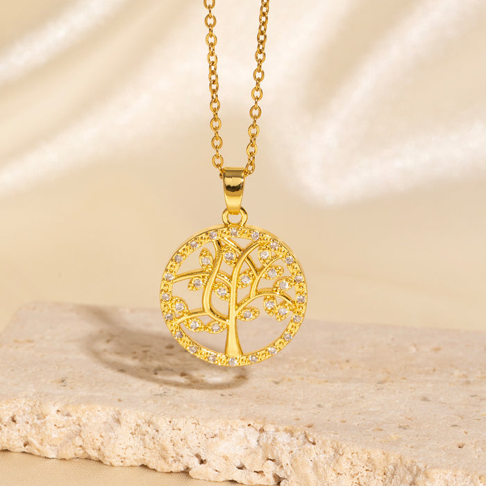 Wholesale Gold-plated copper micropaved zirconia necklace