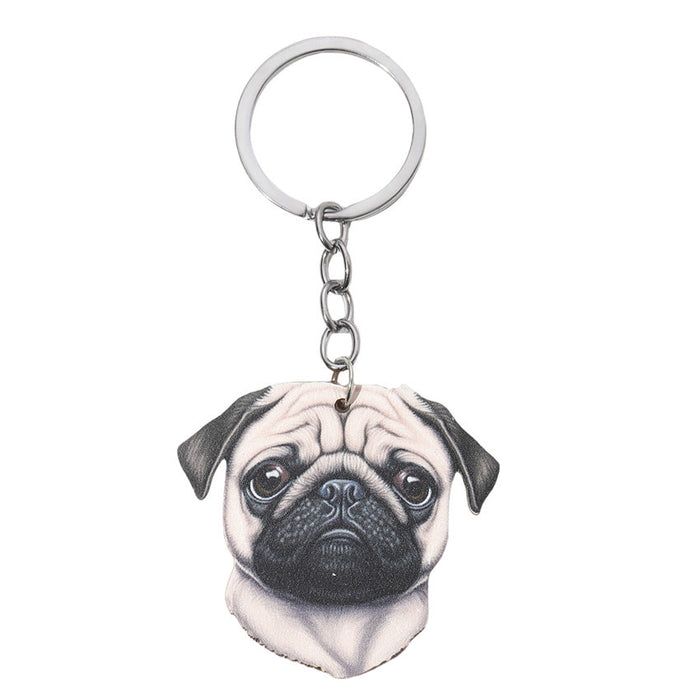 Wholesale Creative Cartoon Puppies Wooden Keychain JDC-KC-RongRui002