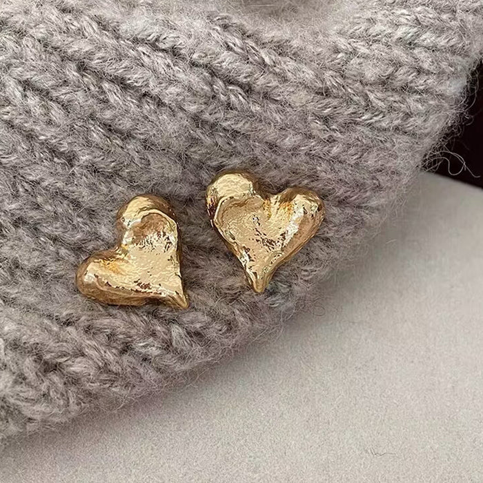 Wholesale s925 Silver Needle Same Style Metal Love Earrings Women's Ear Studs