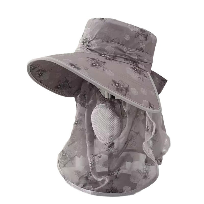 Wholesale Ice silk cool sun protection hat for women, summer full face sun hat, UV resistant tea picking hat, large brim