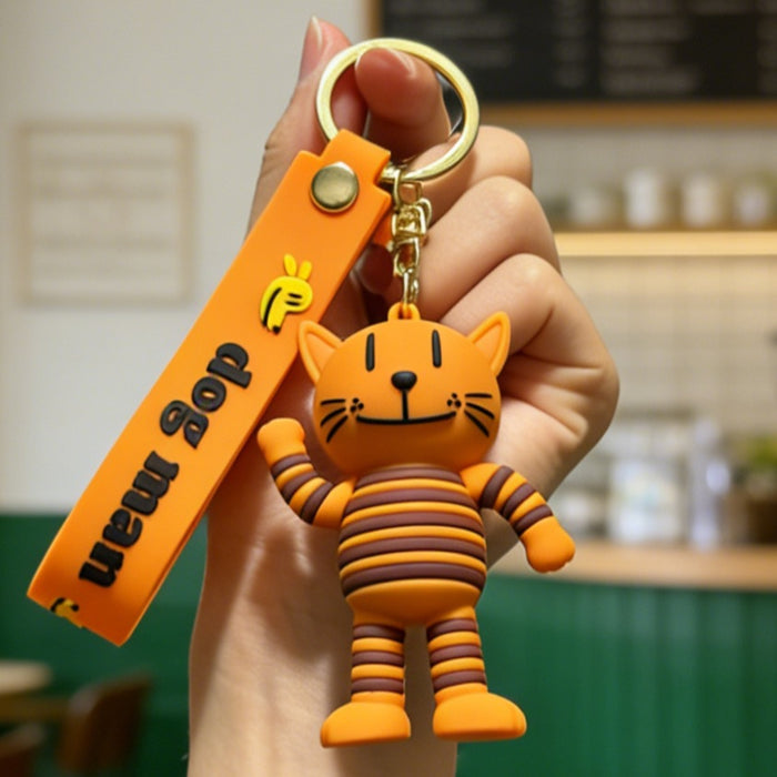 Wholesale Detective Dog Puppy Keychain Silicone PVC Cartoon Car Key Accessory Gift