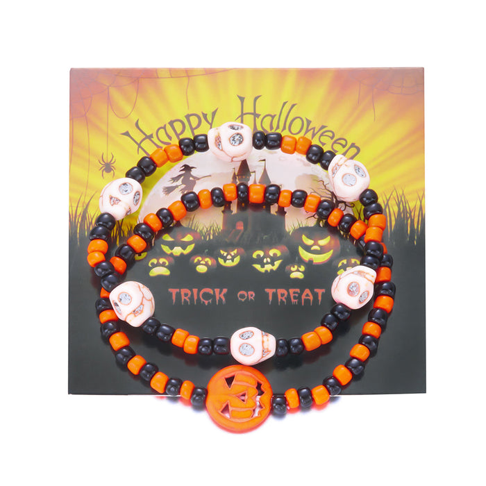 Wholesale  Resin Bracelets,  Versatile Sweet and Cool Beaded Bracelets Skull Paper Card Bracelets