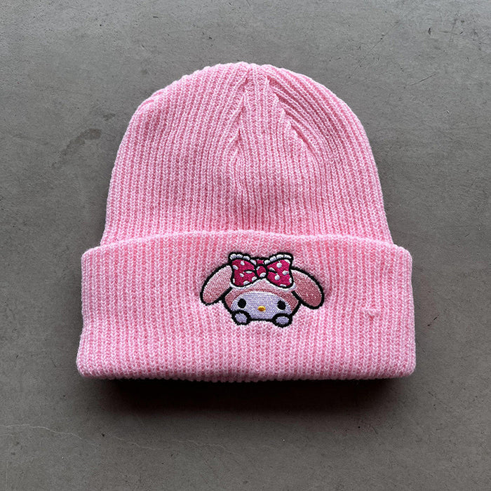 Wholesale Cute Kitten Embroidery Acrylic Knitted Beanie JDC-FH-Kamie009