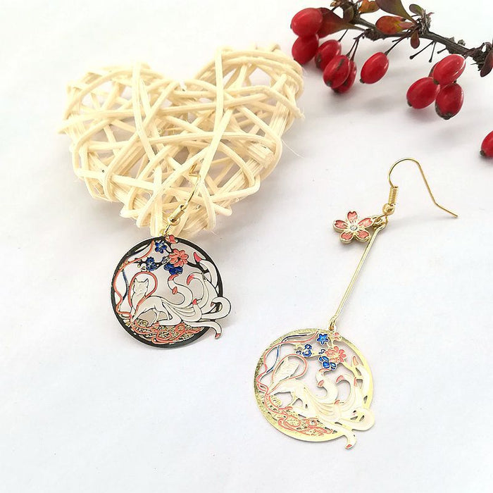 Wholesale Ethnic Style Peacock Long Earrings JDC-ES-Msy007