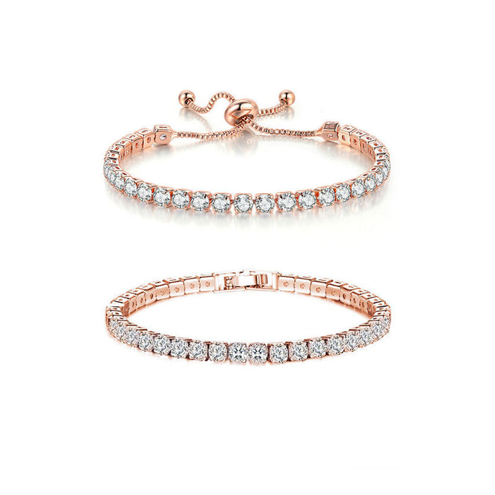 Wholesale New copper inlaid diamond bracelet with multiple rows full of diamonds and micro inlaid zircon bracelet