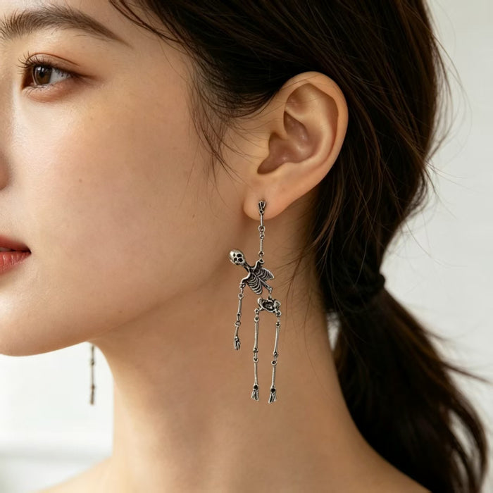 Wholesale Eco Friendly  Skeleton Stud Drop Earrings Trendy Gothic Party Jewelry Accessory For Boutique Resale