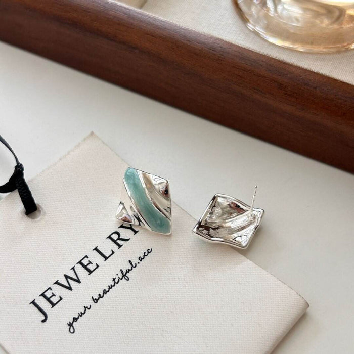 Wholesale Metallic Diamond-Shaped Oil Drop Earrings Irregular Earrings Earrings