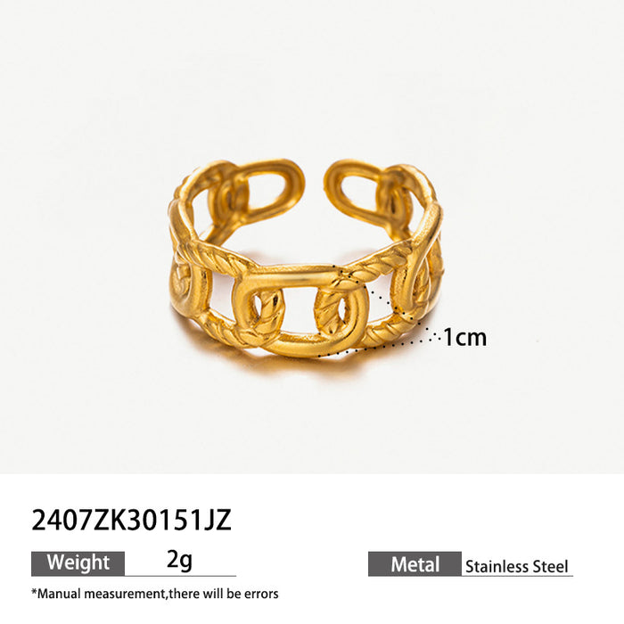 Wholesale Stainless steel shell ring with elegant and niche temperament, light luxury titanium steel ring