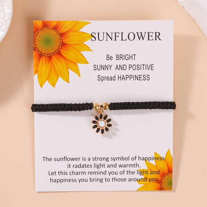 Wholesale New Daisy Bracelet, Chrysanthemum Weaving Hand Rope, Sunflower Card Bracelet
