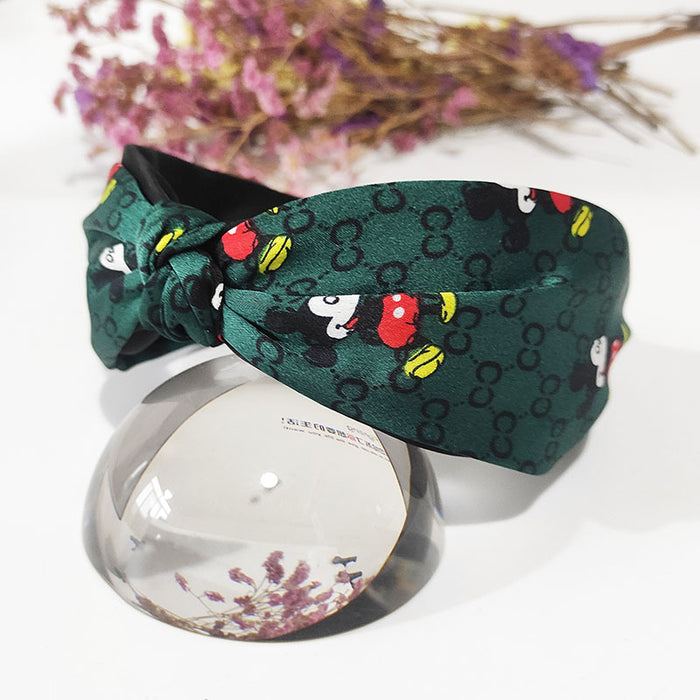 Wholesale New women's fabric headband hair accessory cartoon cute and versatile printed ponytail headband