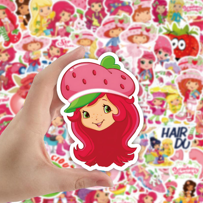 Wholesale 50pcs Cartoon Cute Strawberry  Stickers Decorative Notebook Luggage Motorcycle Waterproof Stickers