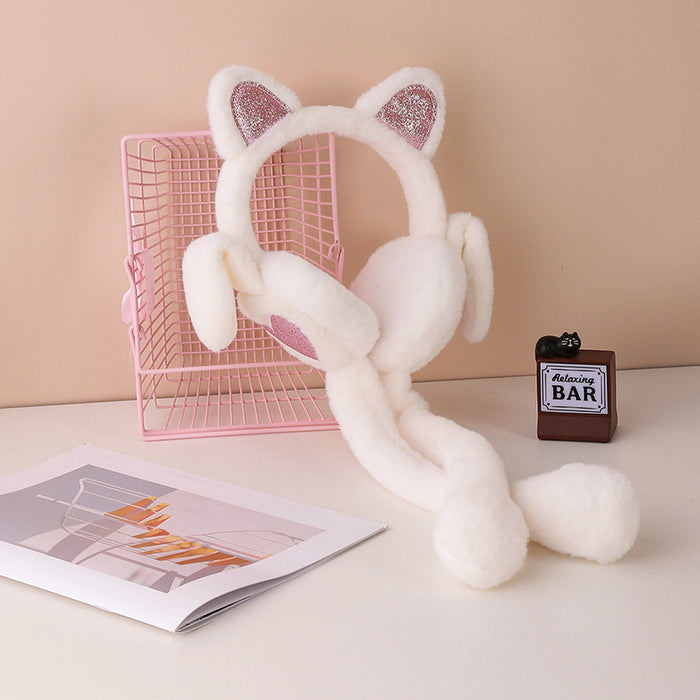 Wholesale Shake the sound can move the heart cute air bag earmuffs