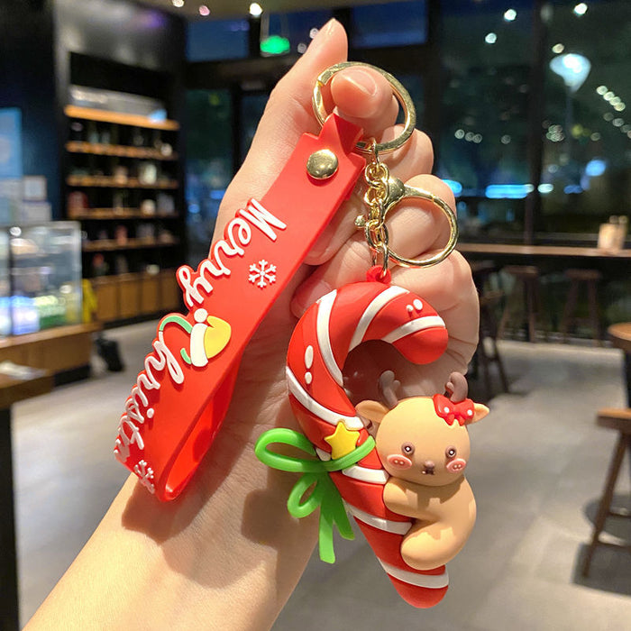 Wholesale Silicone Keychain Trendy Christmas Bag Charm